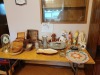 Vases, Serving Tray, bird and dog statues, candles, ashtrays, baskets, wooden bowls and a clock - 3