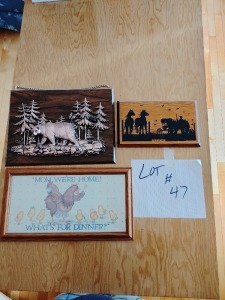 Wall Signs Horse & Tractor, Bear in Woods, Chicken & Chicks