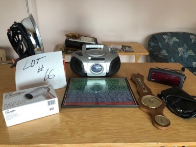 CD player, Clock radio, Hair dryer and some extras